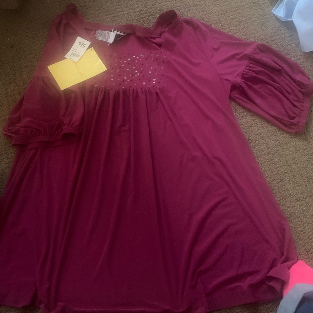 New QVC Maroon top